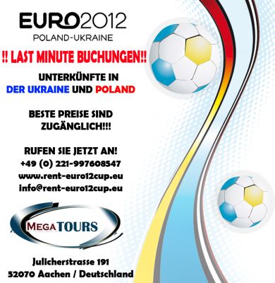 UEFA EURO 2012 Fuball-Europameisterschaft - in der Ukraine. Buchungen der Unterknfte.