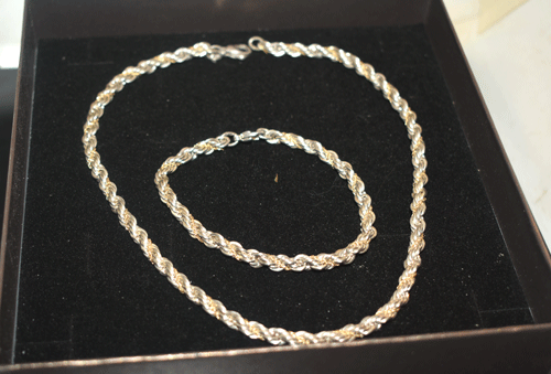 Tiffany & Co 2er Set Collier kette 925er Silber /750er Gelbgold