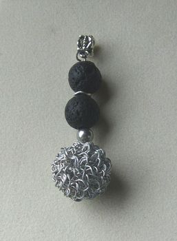 Silberschmuck, Lavaanhänger in silber-schwarz