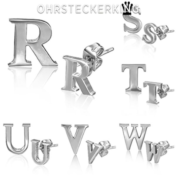 Ohrstecker Buchstaben, Alphabet, Edelstahl Neu