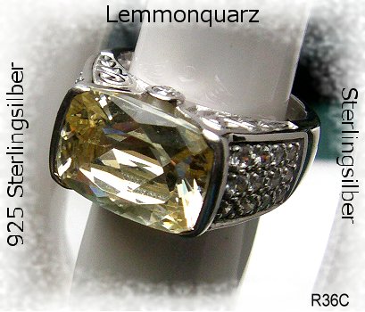 Silberschmuck,  Lemmonquarzring 