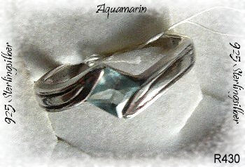 Silberschmuck, eleganter Aquamarinring 