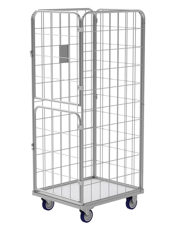 Gitter Rollcontainer mit 2 schwenkbare Tren fr Wschelogistik (Wschereien, Krankenhusern, Hotels