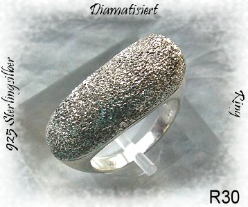 Silberschmuck, Ring im Diamantschliff